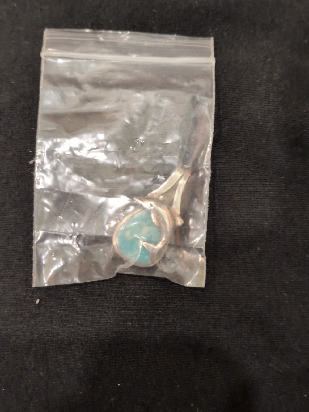 Dolphin Teardrop Caribbean Larimar Pendant & Sterling Silver - Picture 5 of 6